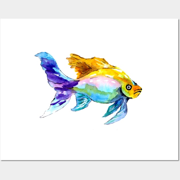 Rainbow Goldfish Wall Art by ZeichenbloQ